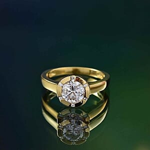 Moissanite 1.27 ctw Ring in 14K YG Over Sterling Silver (Size 10)