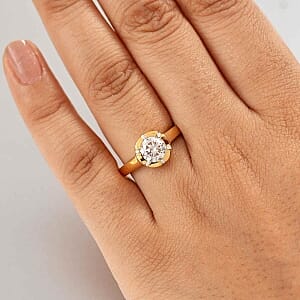 Moissanite 1.27 ctw Ring in 14K YG Over Sterling Silver (Size 10)