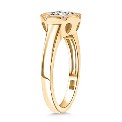 Moissanite 1.27 ctw Ring in 14K YG Over Sterling Silver (Size 10)