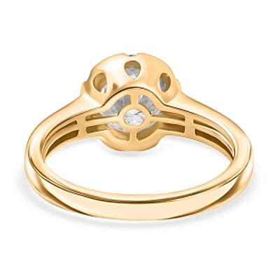 Moissanite 1.27 ctw Ring in 14K YG Over Sterling Silver (Size 10)