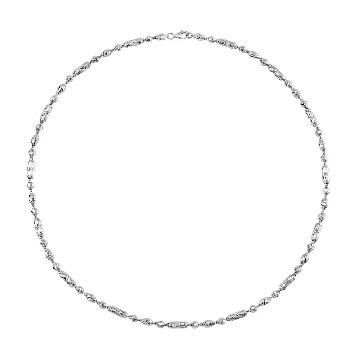 950 Platinum Pipe with Beaded Chain Necklace 24 Inches 26.11 Grams image number 2
