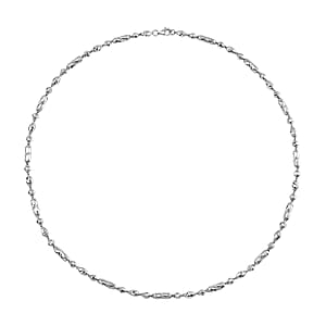 Diamond-cut Fancy Beaded Chain Necklace in 950 Platinum 24 Inches 26.11 Grams