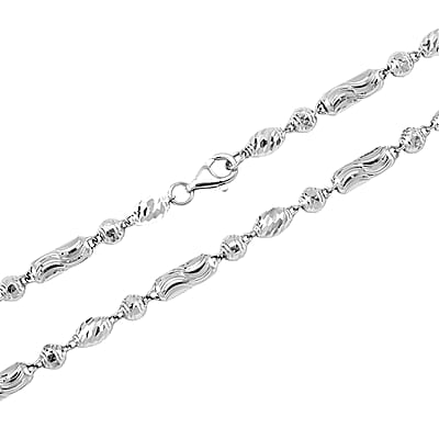 Diamond-cut Fancy Beaded Chain Necklace in 950 Platinum 24 Inches 26.11 Grams
