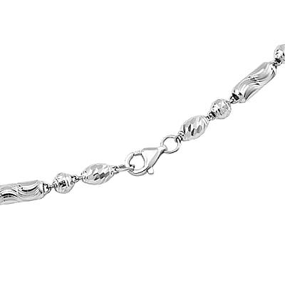 Diamond-cut Fancy Beaded Chain Necklace in 950 Platinum 24 Inches 26.11 Grams