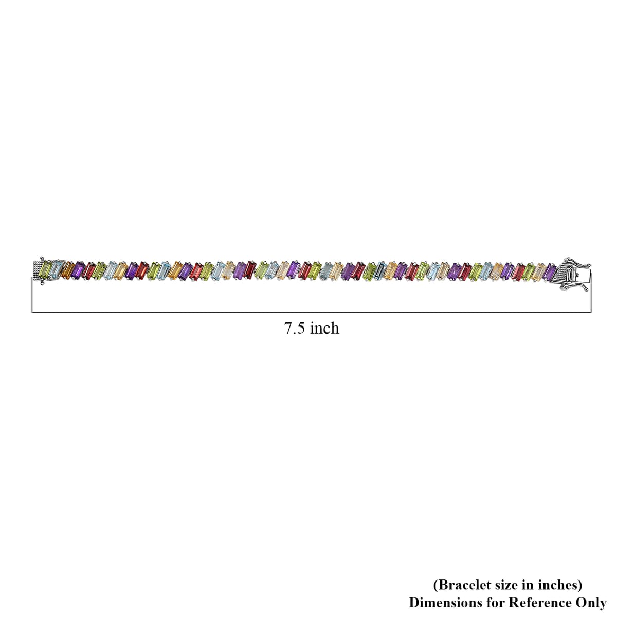 D'Joy Multi Gemstone 18.75 ctw Bracelet in Rhodium Over Sterling Silve (7.25 In)  image number 4