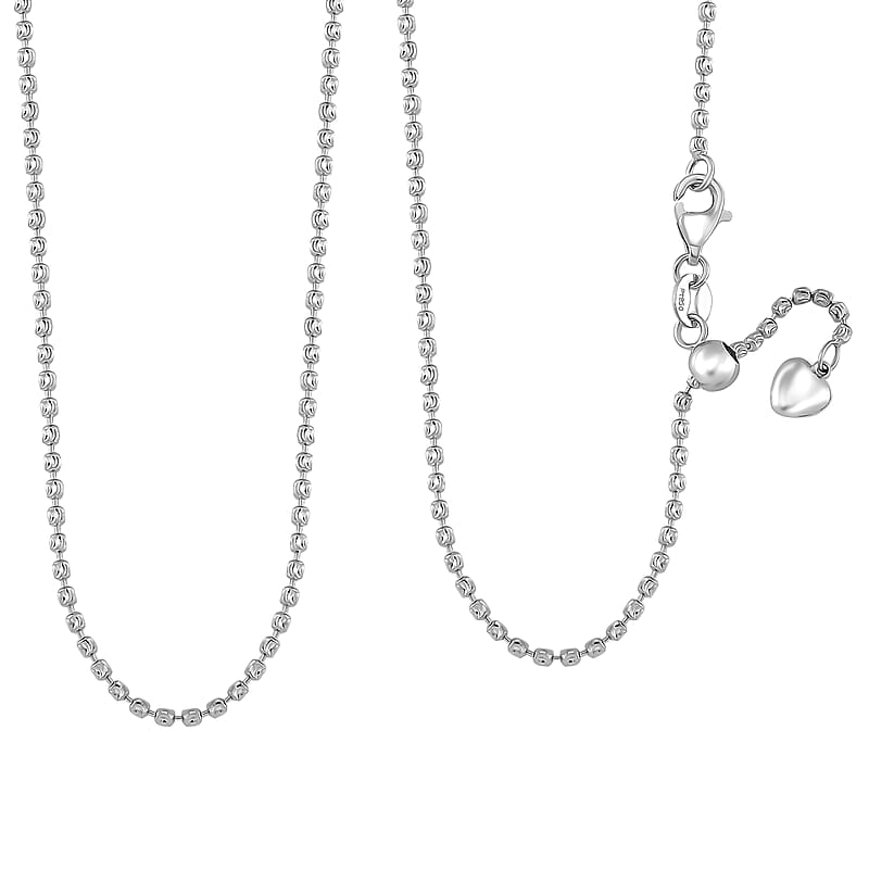 Diamond-cut Beaded Chain Necklace in 950 Platinum 8.78 Grams 20 Inches
