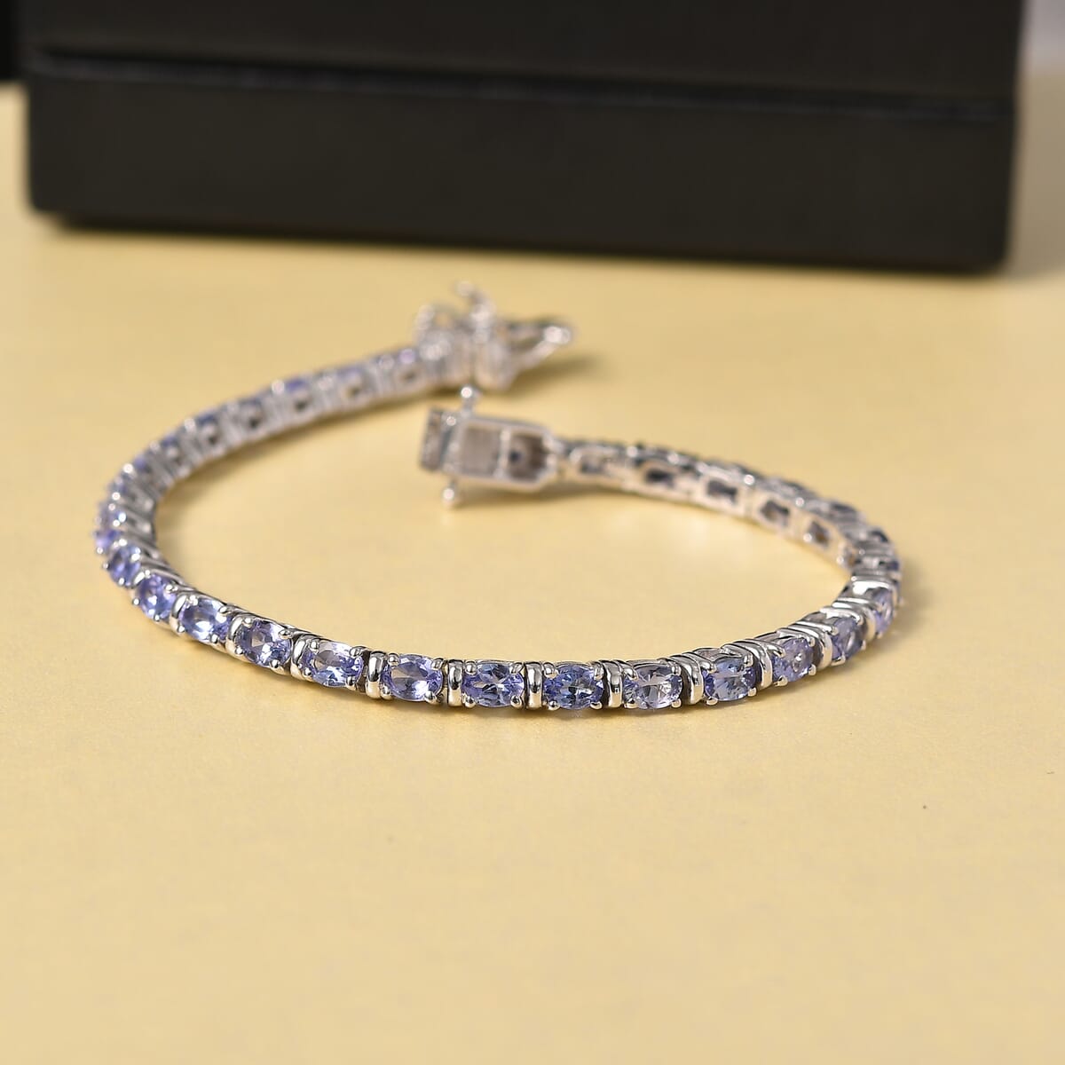 D'Joy Tanzanite 5.15 ctw Pebbles Garden Bracelet in Rhodium Over Sterling Silv (6.50 In) image number 1