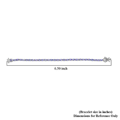 D'Joy Tanzanite 5.15 ctw Pebbles Garden Bracelet in Rhodium Over Sterling Silv (6.50 In)