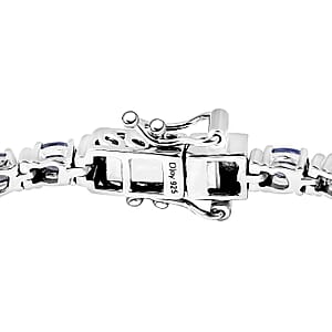 D'Joy Tanzanite 5.85 ctw Pebbles Garden Bracelet in Rhodium Over Sterling Silver (7.25 In)