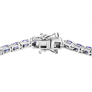 D'Joy Tanzanite 6.35 ctw Pebbles Garden Bracelet in Rhodium Over Sterling Silv (8.00 In)