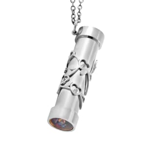 Simulated Multi Color Diamond 0.80 ctw Kaleidoscope Pendant Necklace in Stainless Steel 30-32 Inches