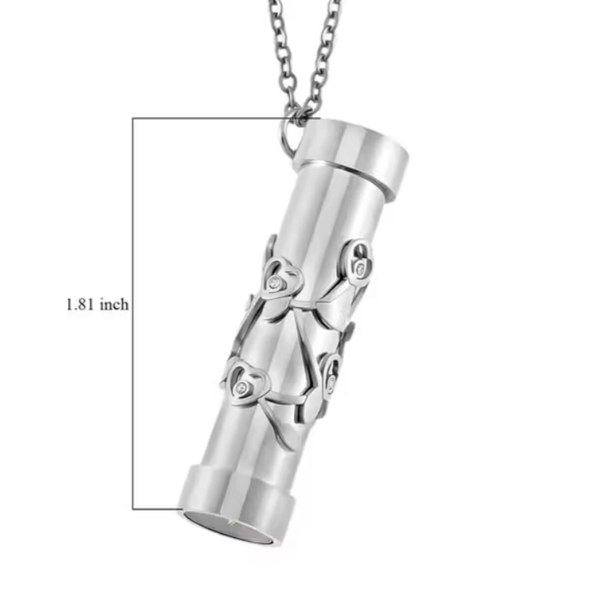 Simulated Multi Color Diamond 0.80 ctw Kaleidoscope Pendant Necklace in Stainless Steel 30-32 Inches image number 6