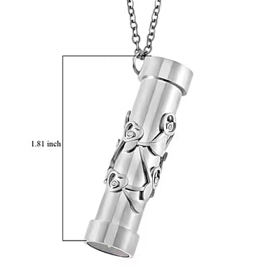 Simulated Multi Color Diamond 0.80 ctw Kaleidoscope Pendant Necklace in Stainless Steel 30-32 Inches