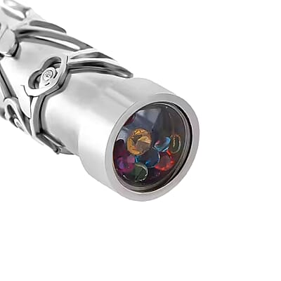 Simulated Multi Color Diamond 0.80 ctw Kaleidoscope Pendant Necklace in Stainless Steel 30-32 Inches