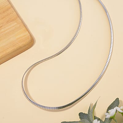 Omega Chain Necklace (24-26 Inches) in Stainless Steel