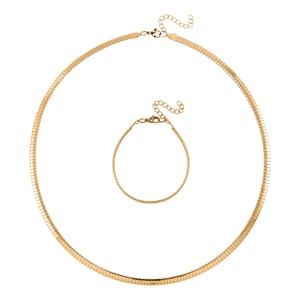 Omega Chain Necklace 24-26 Inches in ION Plated Yellow Gold Stainless Steel