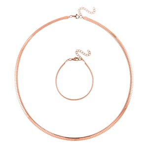Omega Chain Necklace 24-26 Inches in ION Plated Rose Gold Stainless Steel