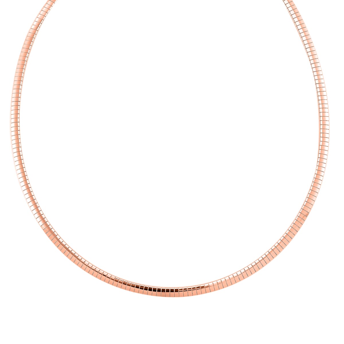 Omega Chain Necklace 24-26 Inches in ION Plated Rose Gold Stainless Steel image number 2