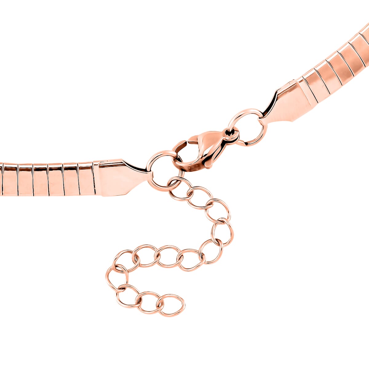 Omega Chain Necklace 24-26 Inches in ION Plated Rose Gold Stainless Steel image number 3
