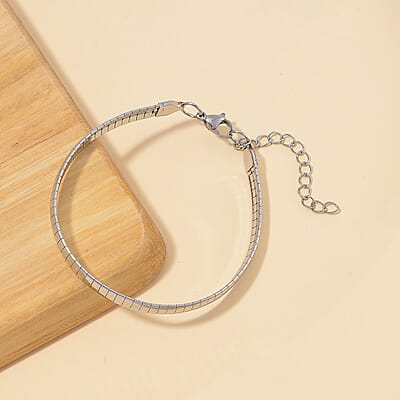 Omega Chain Bracelet in Stainless Steel (8-9.5In)