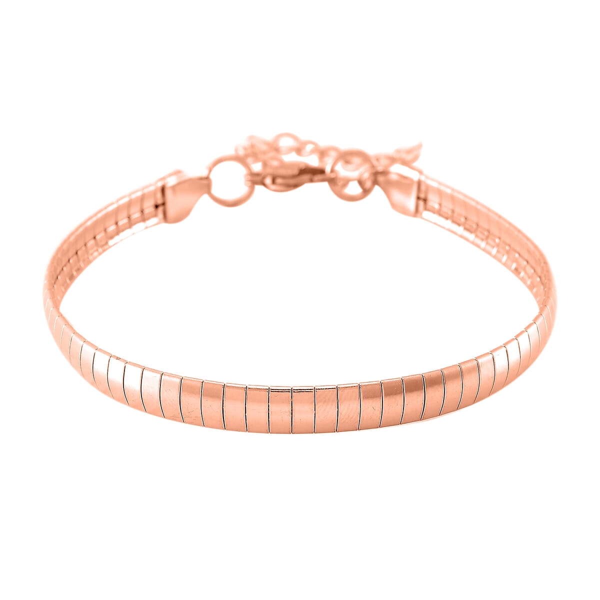 One Time Only Omega Chain Bracelet in ION Plated RG Stainless Steel (8-9.5In) image number 0