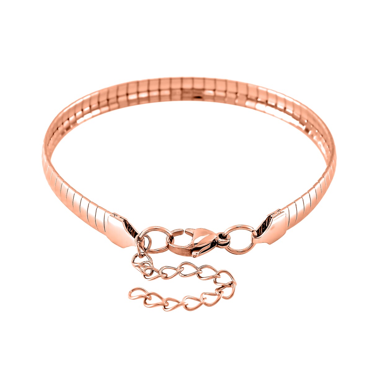 One Time Only Omega Chain Bracelet in ION Plated RG Stainless Steel (8-9.5In) image number 2