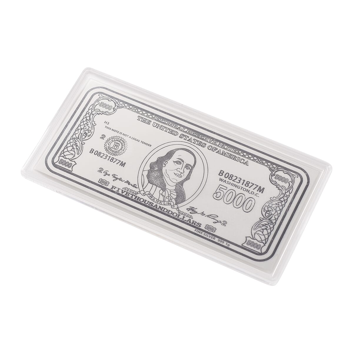 999 Fine Silver Currency Bar 103mmx49mm (1g) image number 2