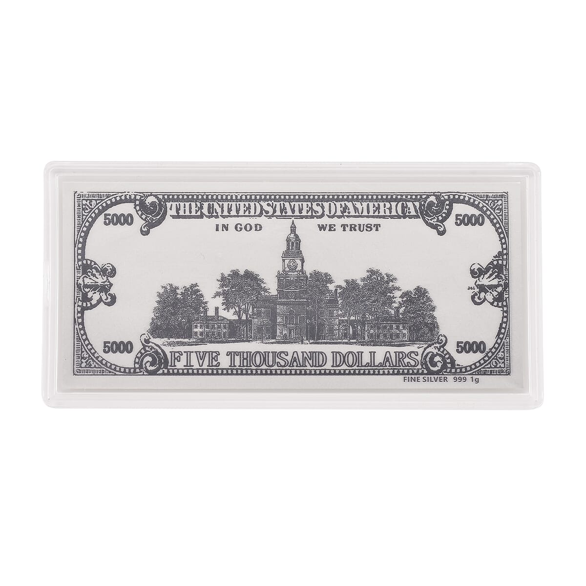 999 Fine Silver Currency Bar 103mmx49mm (1g) image number 3