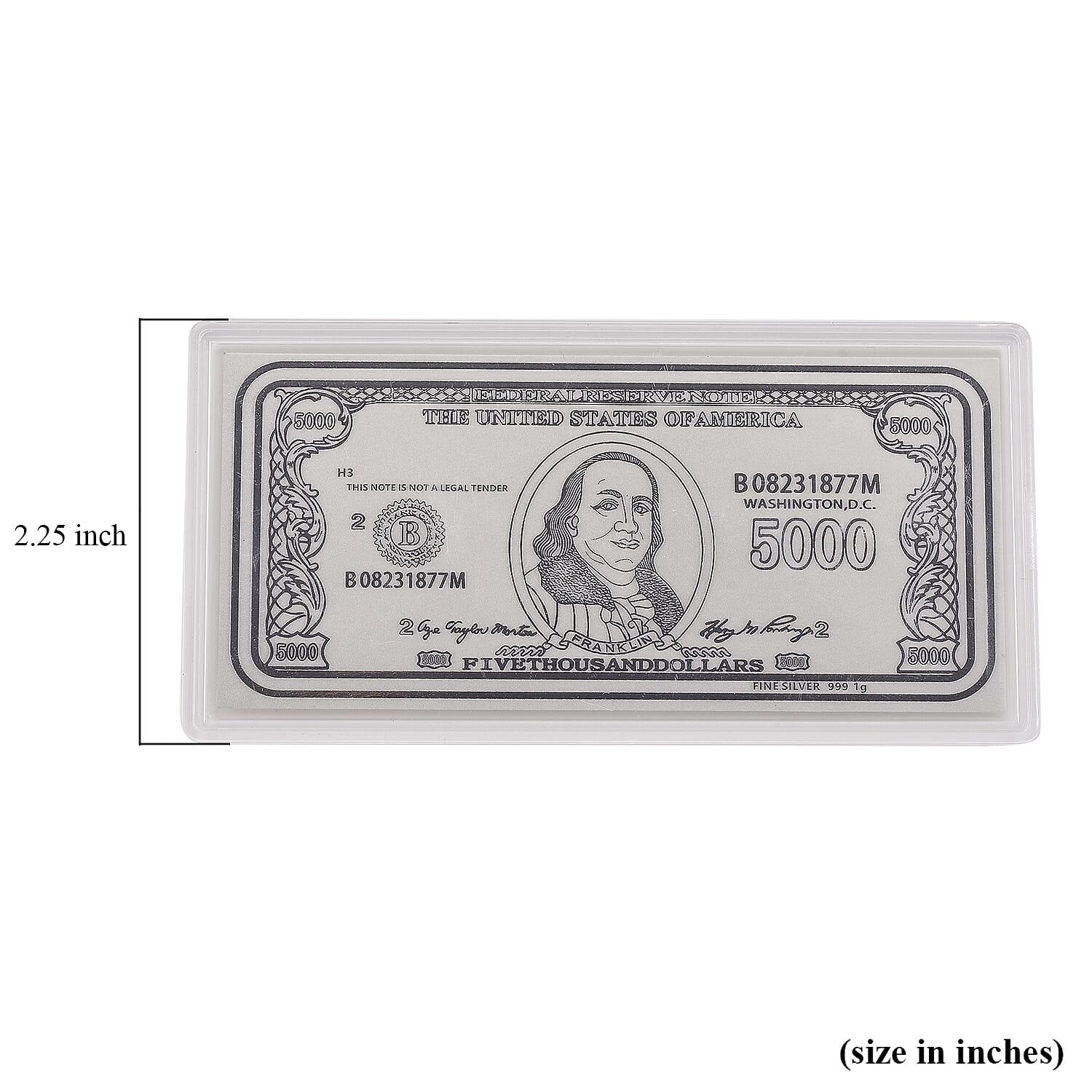 999 Fine Silver Currency Sheet 103mmx49mm (1g)