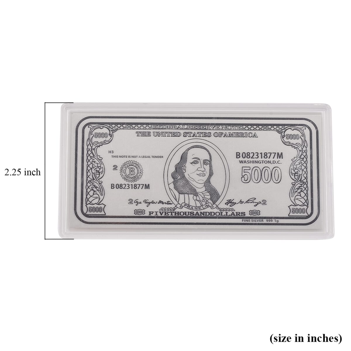 999 Fine Silver Currency Bar 103mmx49mm (1g) image number 4