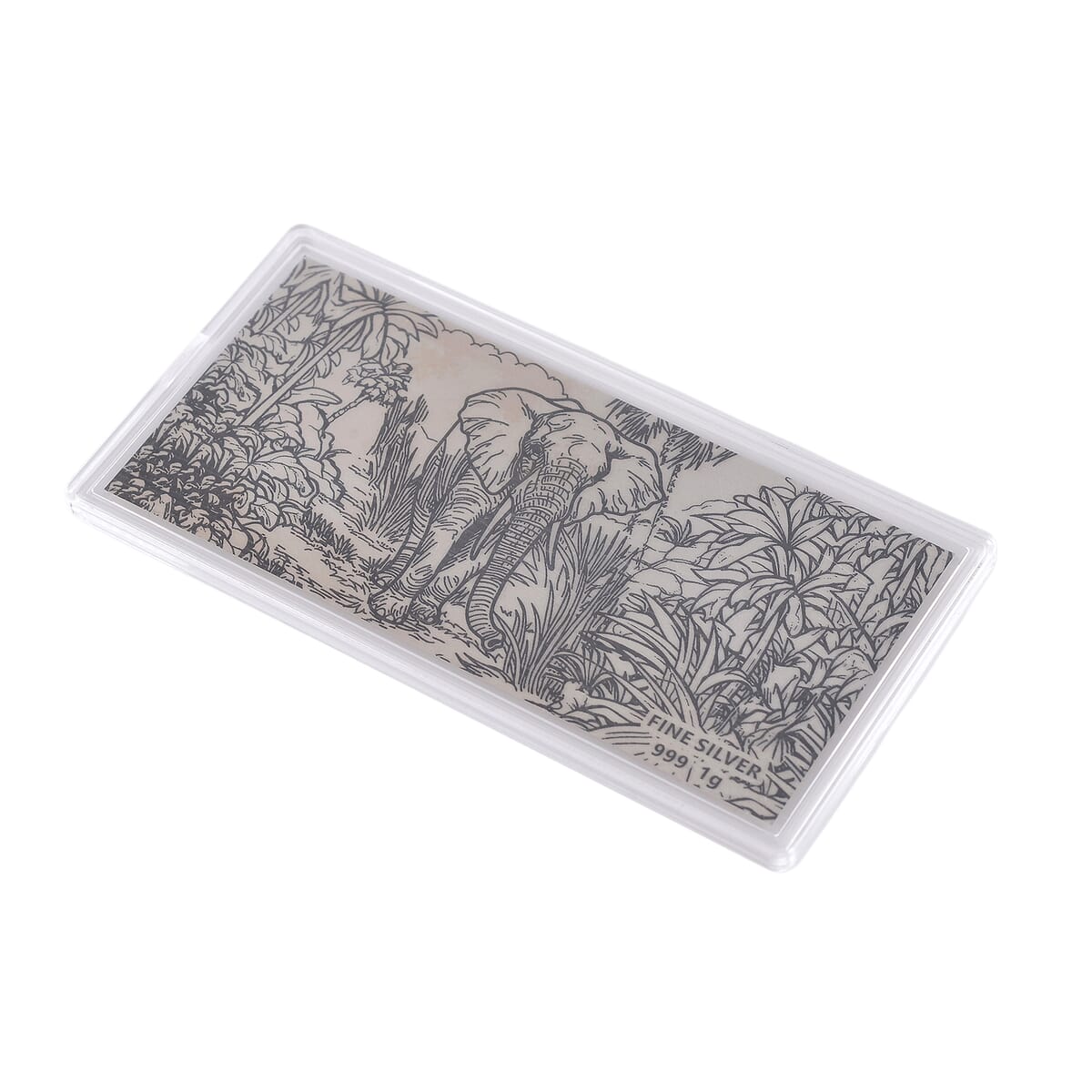 999 Fine Silver Elephant Sheet 103mmx49mm (1g) image number 2