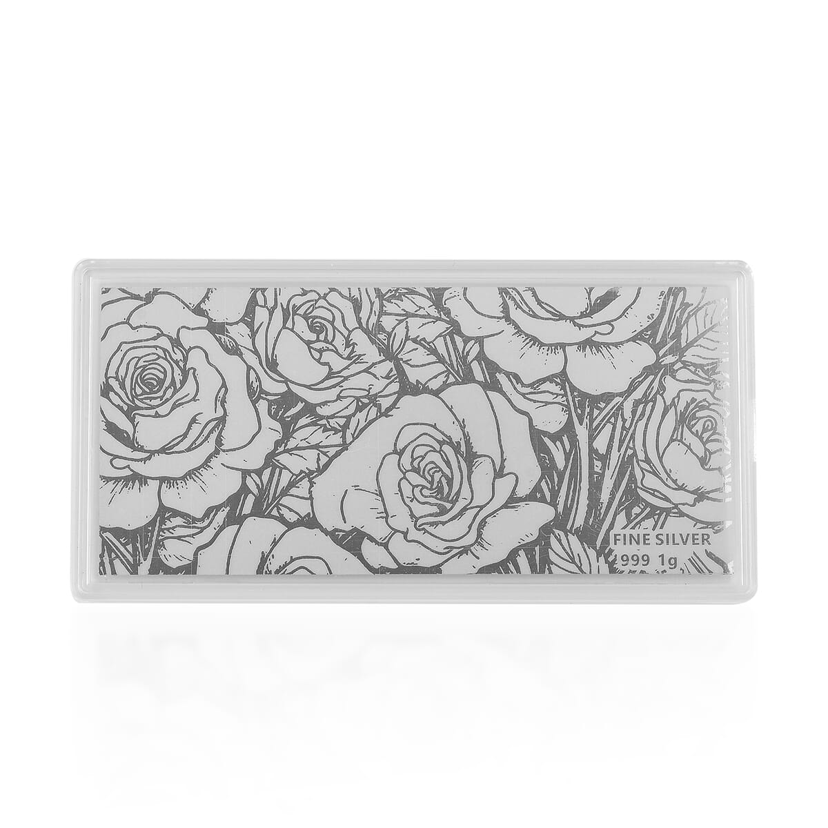 999 Fine Silver Rose Sheet 103mmx49mm (1g) image number 0