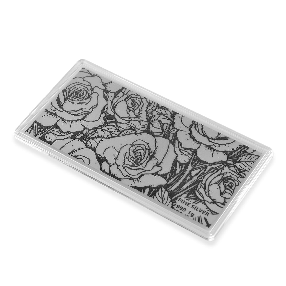 999 Fine Silver Rose Sheet 103mmx49mm (1g) image number 2