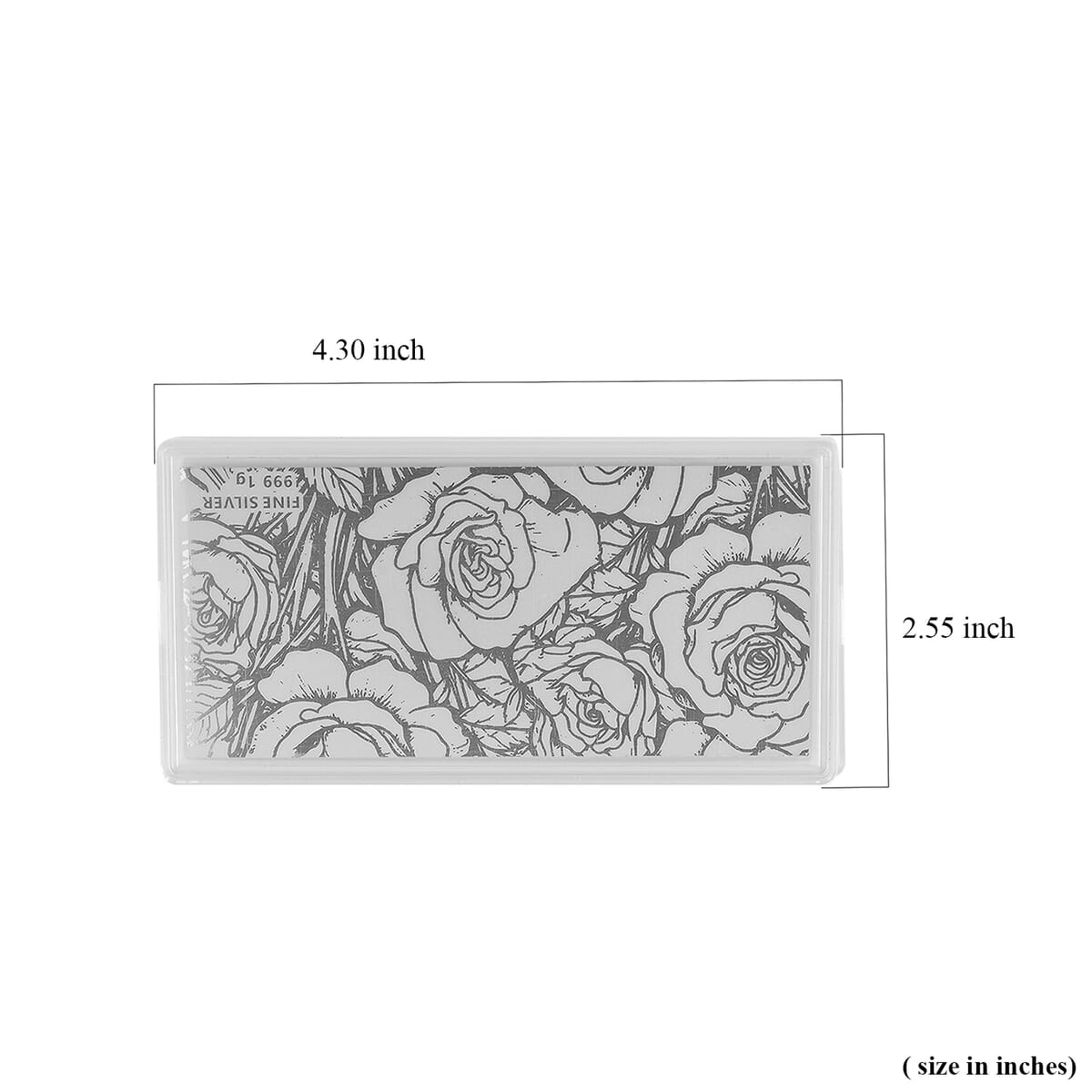 999 Fine Silver Rose Sheet 103mmx49mm (1g) image number 4
