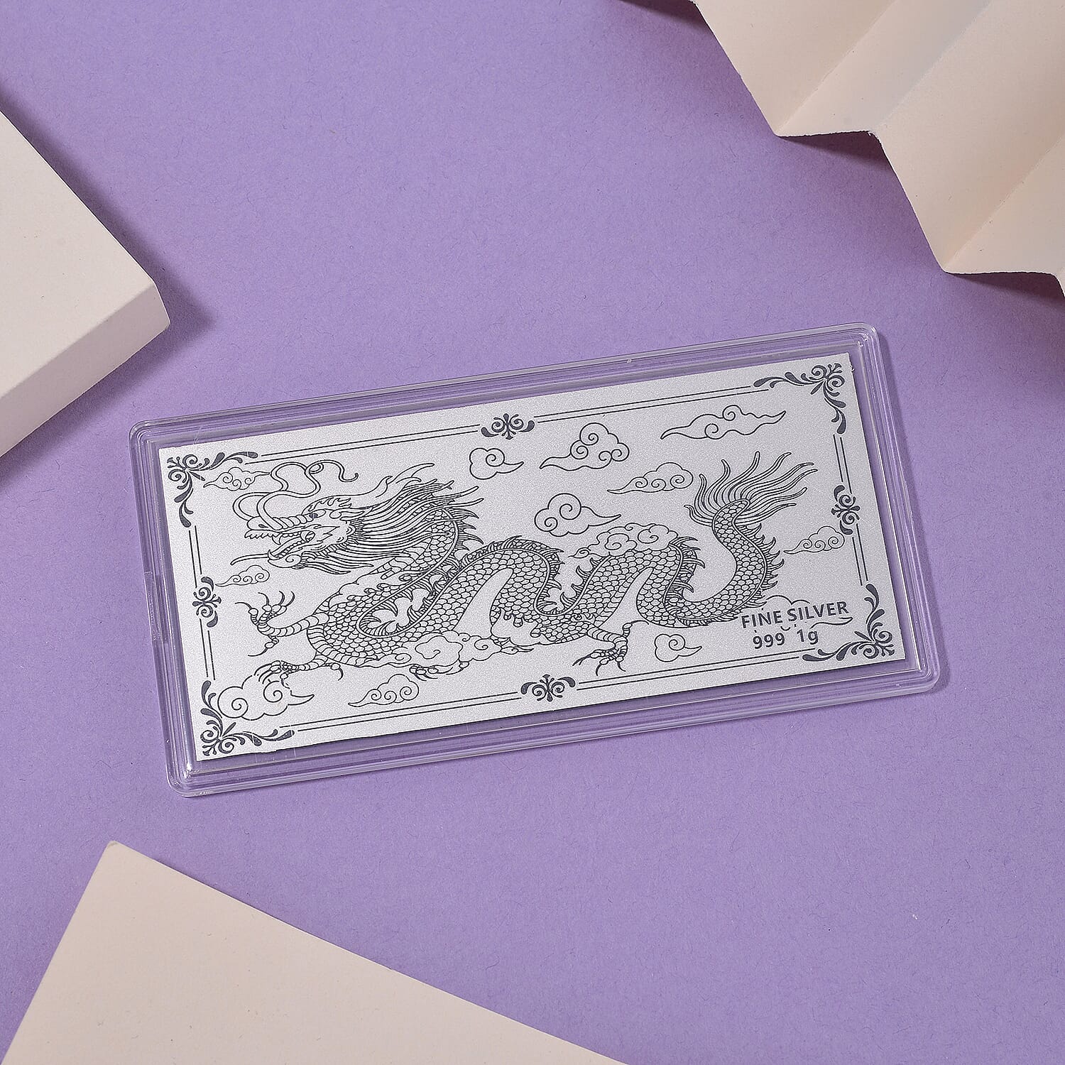 999 Fine Silver Dragon Sheet 103mmx49mm (1g)