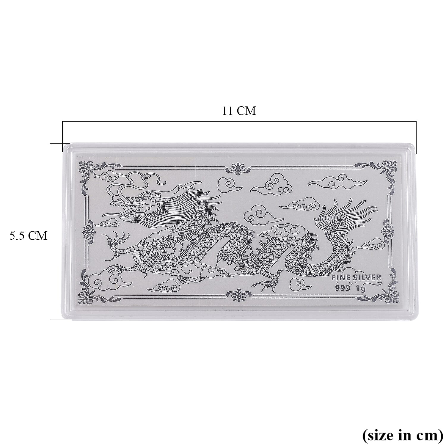 999 Fine Silver Dragon Sheet 103mmx49mm (1g)