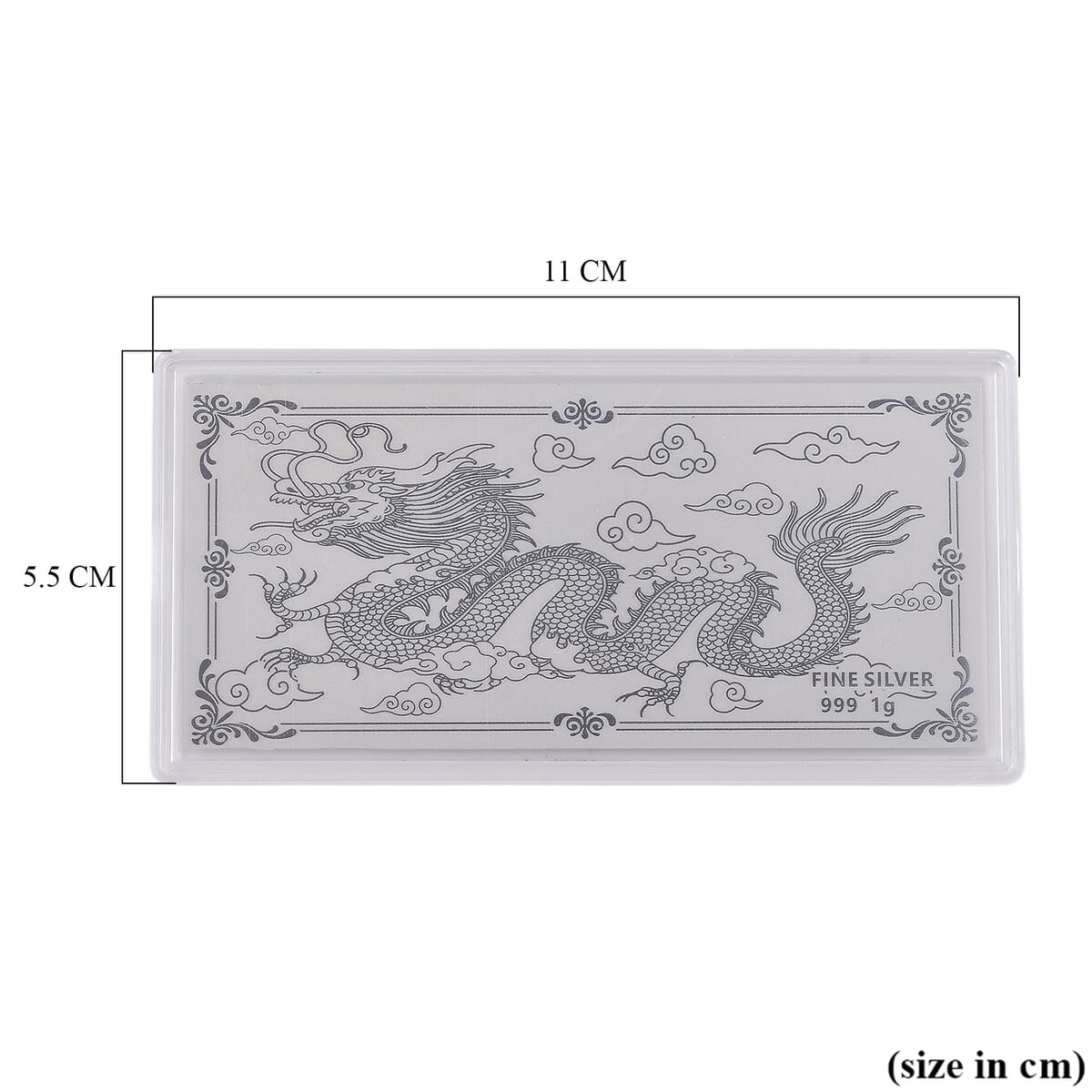 999 Fine Silver Dragon Sheet 103mmx49mm (1g) image number 3