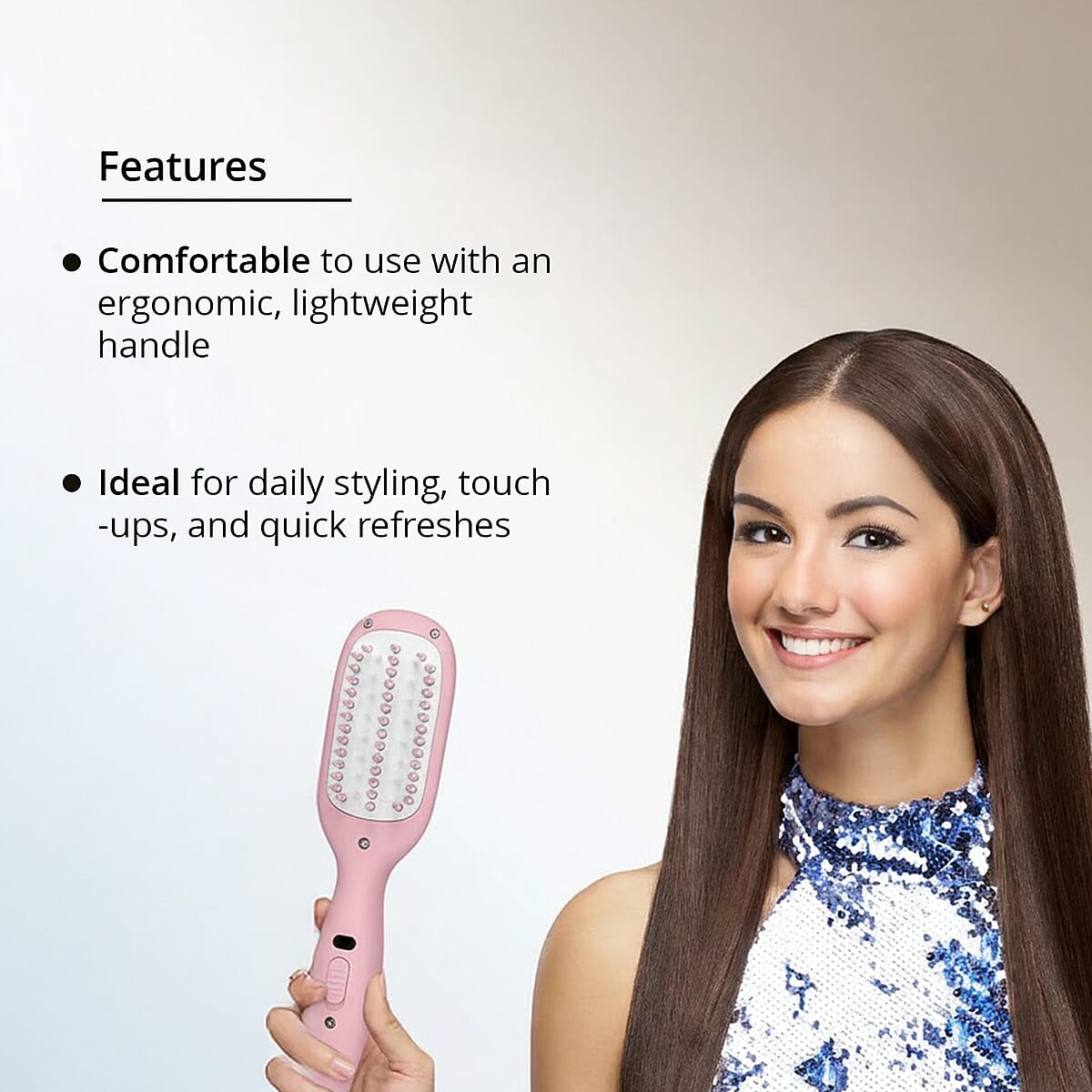 Closeout Vivitar Mini Heated Volumizing Hair Brush image number 1