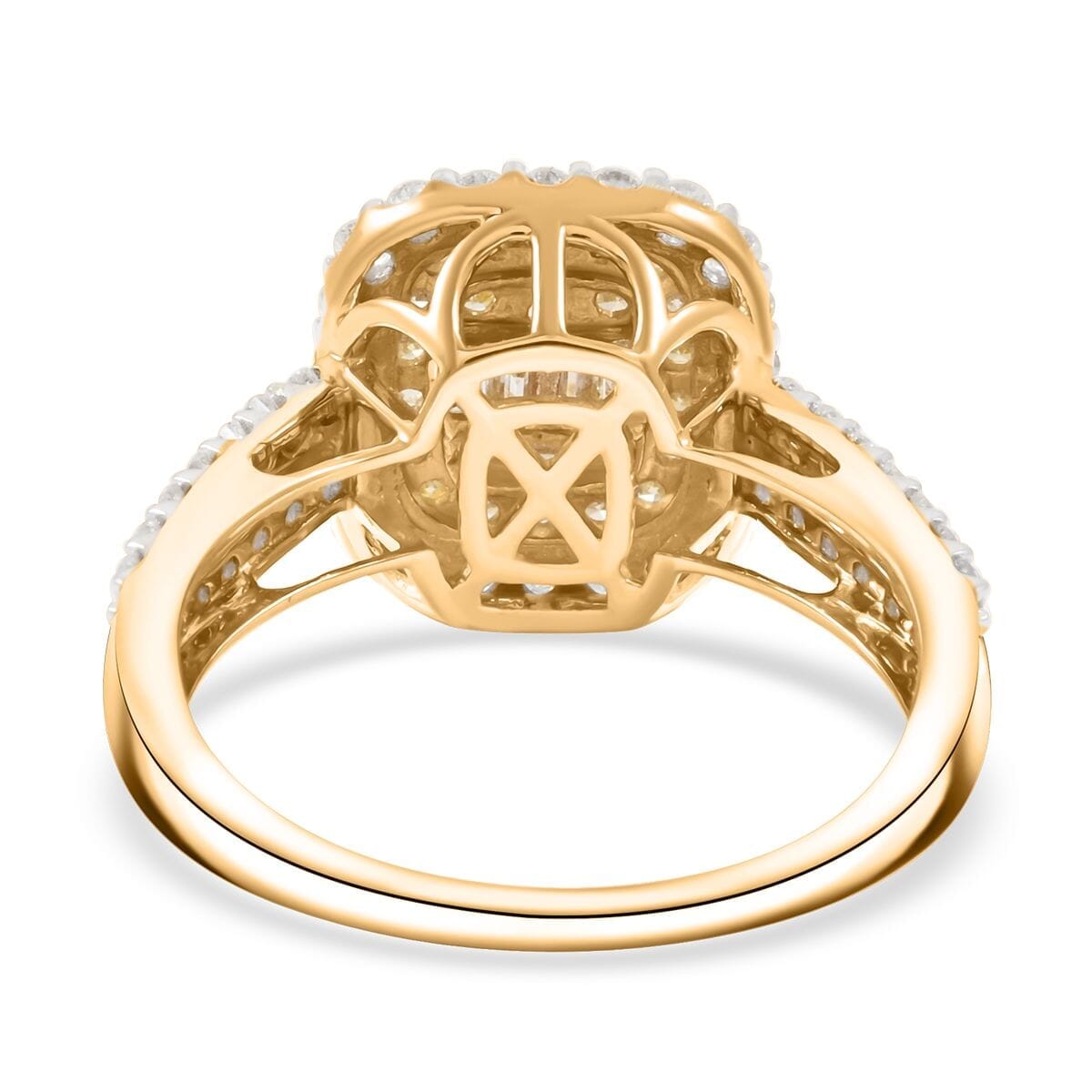 TLV 14K Yellow Gold Natural Yellow and White Diamond Ring 1.00 ctw image number 4