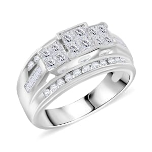 Diamond G-H I2-I3 1.00 ctw Ring in 10K White Gold (Size 6.0) 5.15 Grams