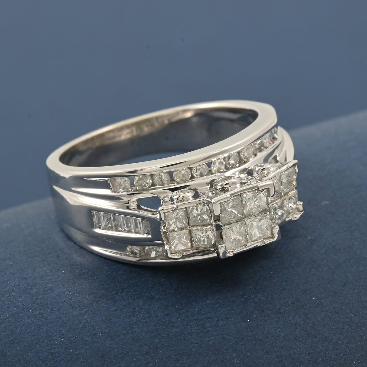 Diamond G-H I2-I3 1.00 ctw Ring in 10K White Gold (Size 6.0) 5.15 Grams image number 1