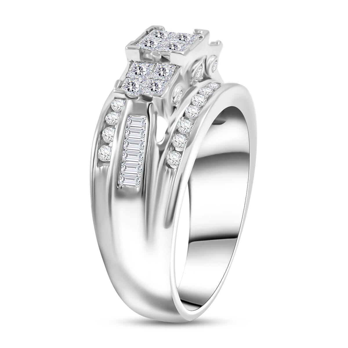 Diamond G-H I2-I3 1.00 ctw Ring in 10K White Gold (Size 6.0) 5.15 Grams image number 3