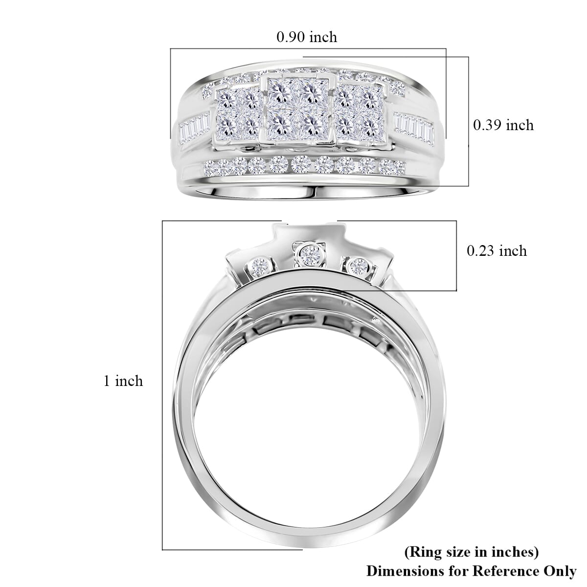 Diamond G-H I2-I3 1.00 ctw Ring in 10K White Gold (Size 6.0) 5.15 Grams image number 4