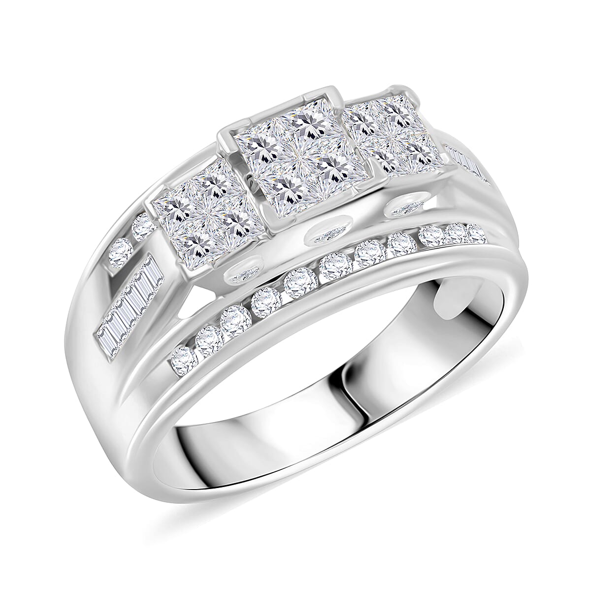 Diamond G-H I2-I3 1.00 ctw Ring in 10K White Gold (Size 10.0) 5.15 Grams image number 0
