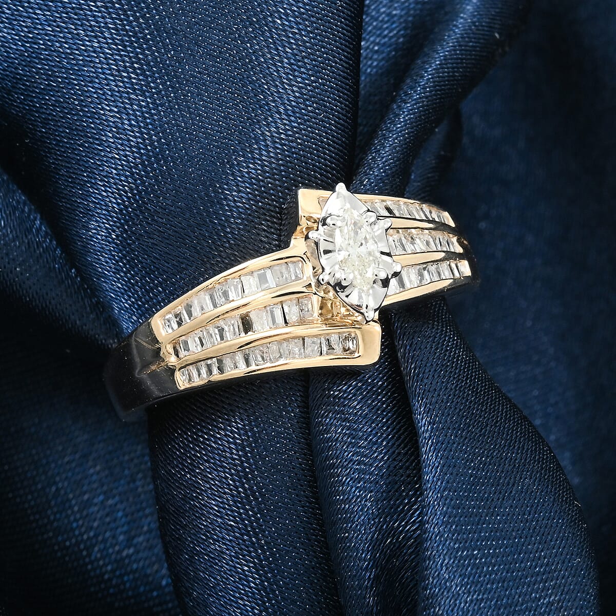 Diamond G-H I3 0.50 ctw Ring in 10K Yellow Gold (Size 5.0) image number 1