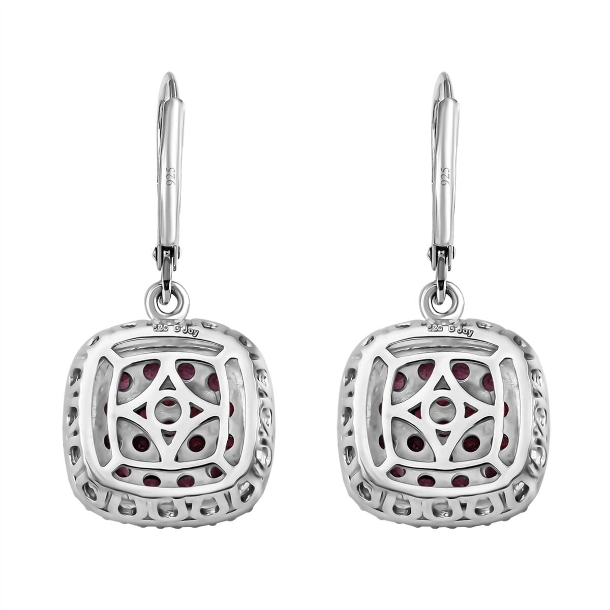 Mozambique Ruby and White Zircon 2.65 ctw Blush Blossom Earrings in Rhodium Over Sterling Silver (Size 6.0) image number 4