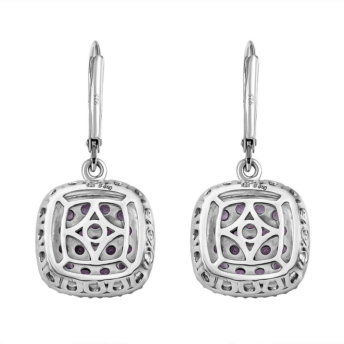 Madagascar Pink Sapphire and White Zircon Blush Blossom Earrings 2.65 ctw in Rhodium Over Sterling Silver (Size 7.0) image number 4