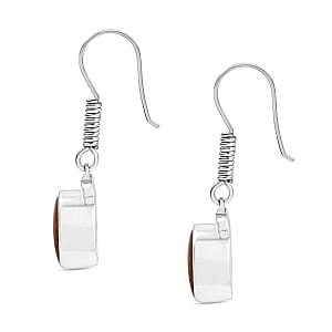 Fire Opal Matrix Lever Back 8.00 ctw Earrings in Sterling Silver