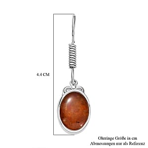 Fire Opal Matrix Lever Back 8.00 ctw Earrings in Sterling Silver