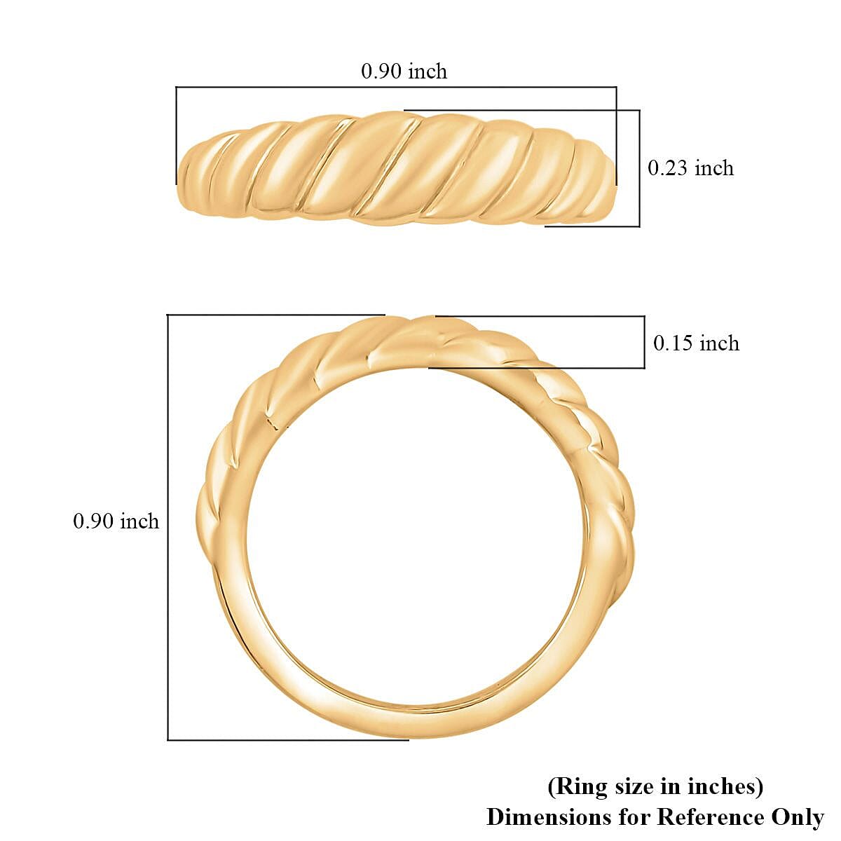 EverTrue Bronzella Collection Twisted Rope Ring in 18K YG Plated Bronze (Size 8.0) image number 5